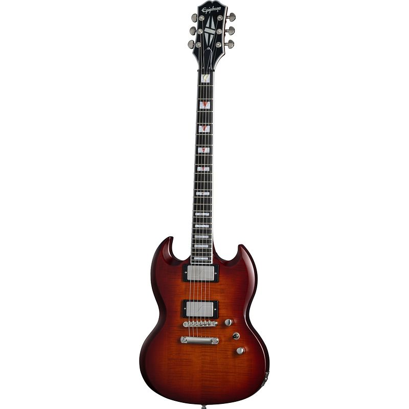 Foto van Epiphone sg prophecy aged bengal tiger burst elektrische gitaar met premium gigbag