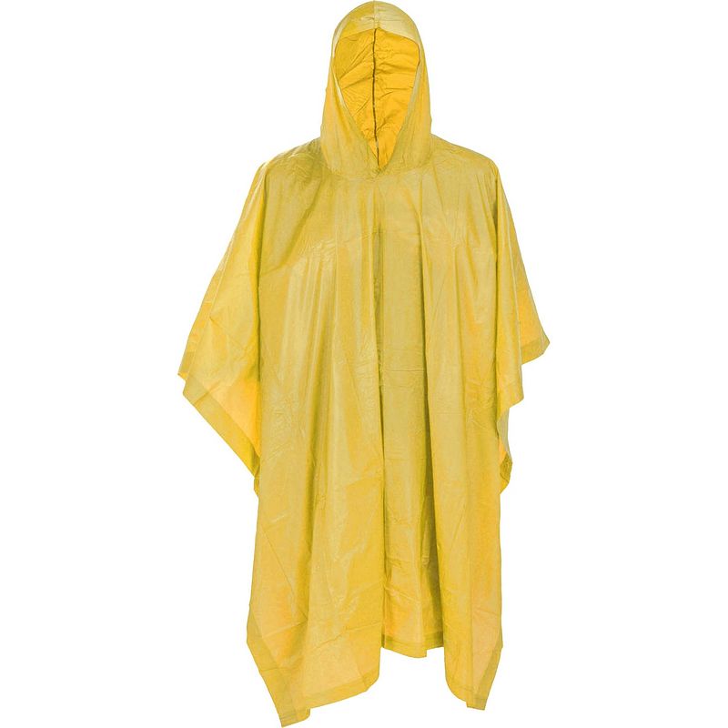 Foto van Free and easy regenponcho met capuchon unisex geel one size