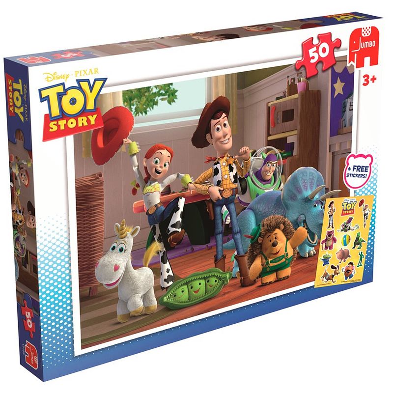 Foto van Jumbo disney puzzel toy story met stickers - 50 stukjes