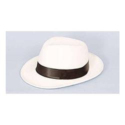 Foto van Al capone gangster verkleed hoed wit met zwart - verkleedhoofddeksels