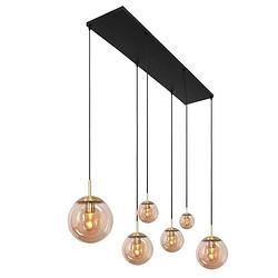 Foto van Steinhauer hanglamp bollique l 120 cm b 25 cm 6 lichts 3499 messing