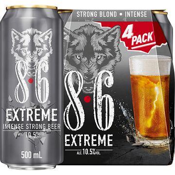 Foto van 8.6 extreme intense strong blik 4 x 500ml bij jumbo