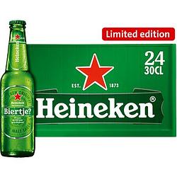 Foto van Heineken premium pilsener bier fles 24 x 30 cl krat bij jumbo