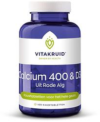 Foto van Vitakruid calcium 400 & d3 uit rode alg kauwtabletten