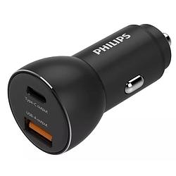 Foto van Philips - autolader - dlp2521/03 - usb-a en usb-c output