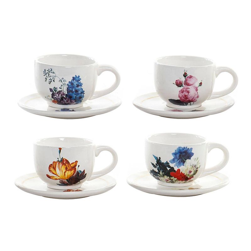 Foto van Set van koffiekopjes dkd home decor multicolour 150 ml 4 onderdelen dolomite