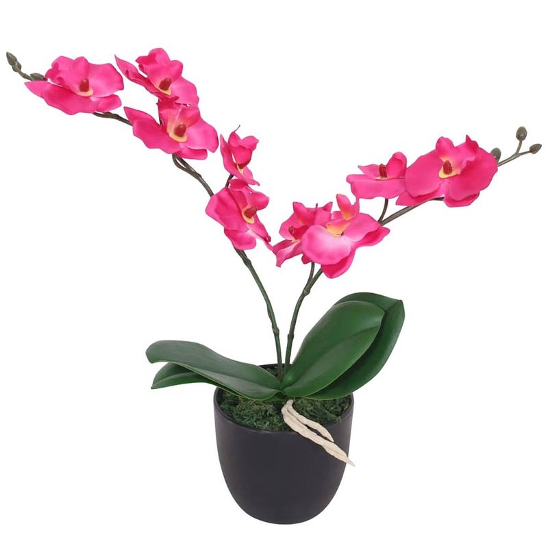 Foto van Vidaxl kunst orchidee plant met pot 30 cm rood