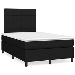 Foto van The living store boxspringbed - comfort - bed - 203 x 120 x 118/128 cm - zwart - pocketvering matras