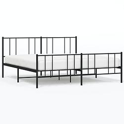 Foto van The living store klassiek bedframe - metaal - 207 x 187 x 90 cm - zwart