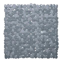 Foto van Grijze anti-slip douche mat 53 x 53 cm vierkant - badmatjes