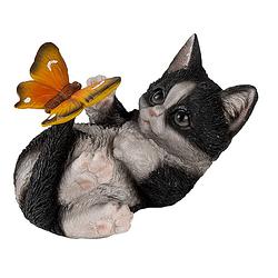 Foto van Clayre & eef decoratie beeld 14*8*11 cm meerkleurig kunststof kat