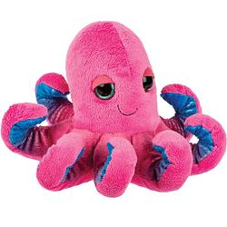 Foto van Suki gifts pluche inktvis/octopus knuffeldier - cute eyes - roze - 15 cm - knuffel zeedieren