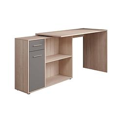 Foto van Meubella bureau nomi - eiken - grijs - 120 cm