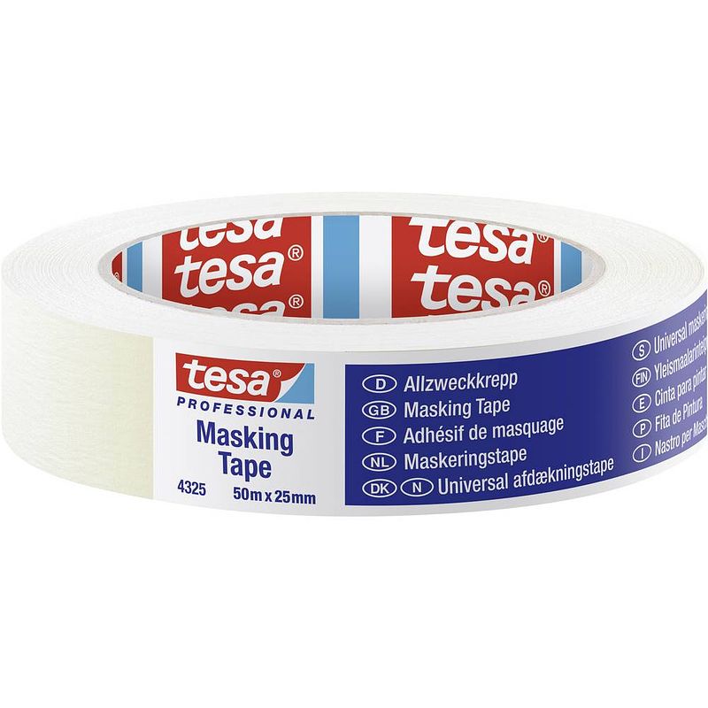 Foto van Tesa standard 04325-00001-01 schilderstape tesa professional beige (l x b) 50 m x 25 mm 1 stuk(s)