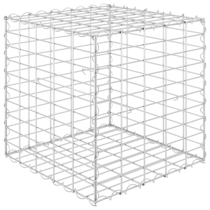 Foto van Vidaxl gabion plantenbak verhoogd kubus 50x50x50 cm staaldraad