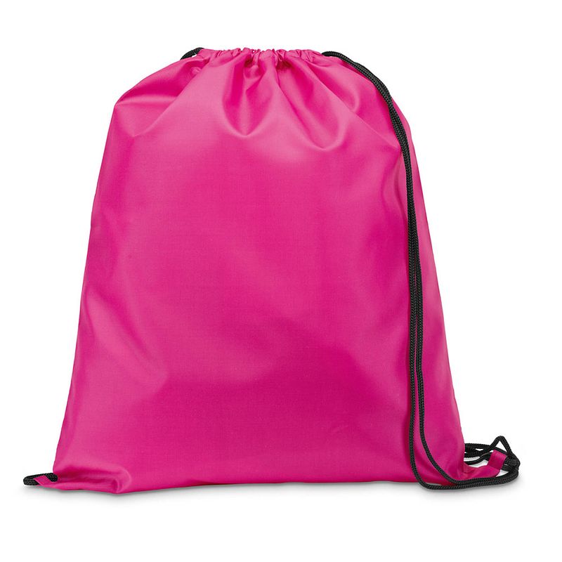 Foto van Gymtas/lunchtas/zwemtas met rijgkoord - voor kinderen - fuchsia roze - 35 x 41 cm - rugzak