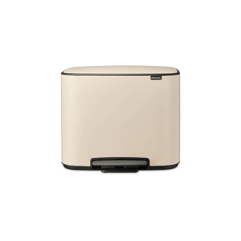 Foto van Brabantia bo pedaalemmer 3 x 11 liter met 3 kunststof binnenemmers - soft beige