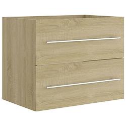 Foto van The living store gootsteenkast - sonoma eiken - 60 x 38.5 x 48 cm - met 1 lade