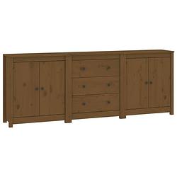 Foto van Vidaxl dressoir 210x35x80 cm massief grenenhout honingbruin