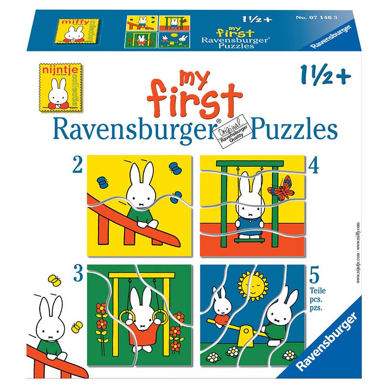 Foto van Ravensburger mijn eerste puzzel nijntje - 2 + 3 + 4 + 5 stukjes