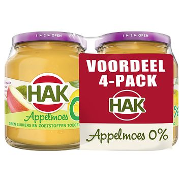 Foto van Hak appelmoes 0% suiker 4pack bij jumbo