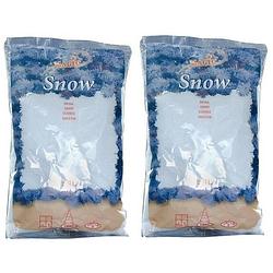Foto van 2x kunst sneeuw vlokken 4 liter - decoratiesneeuw