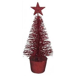 Foto van Glitter mini kerstboompje rood