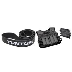 Foto van Tunturi - fitness set - weerstandsband zwart - extra heavy - gewichtvest 10 kg