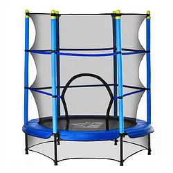 Foto van Kindertrampoline met veiligheidsnet - trampoline - speelgoed - blauw - ø140 cm