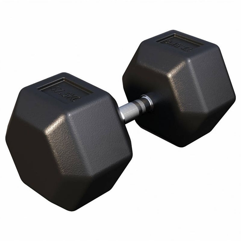 Foto van Gorilla sports dumbell - 47,5 kg - gietijzer (rubber coating) - hexagon