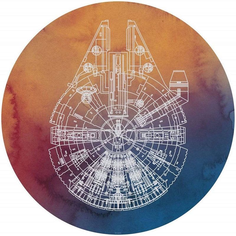 Foto van Komar star wars millennium falcon vlies zelfklevend fotobehang 125x125cm rond