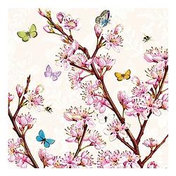 Foto van 20x stuks servetten fruit bloesems print 3-laags 33 x 33 cm - feestservetten