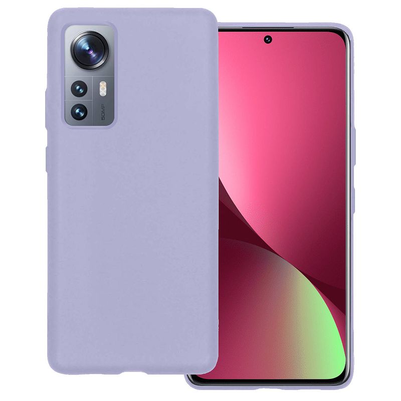 Foto van Basey xiaomi 12 hoesje lila siliconen - xiaomi 12 case back cover lila silicone - xiaomi 12 hoesje siliconen hoes lila