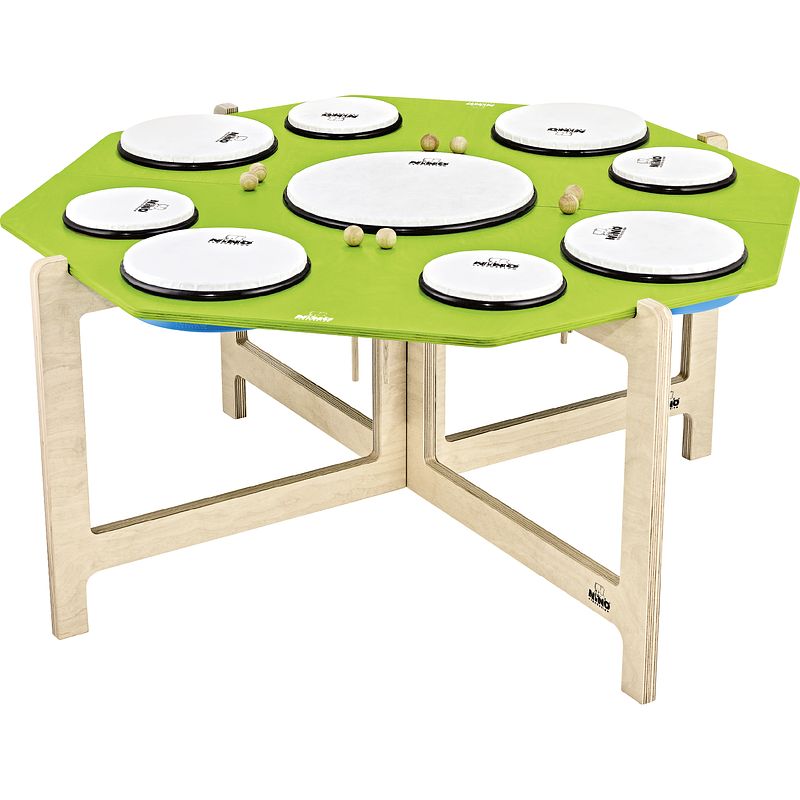 Foto van Nino percussion nino966 classroom hand drum set handtrommels voor scholen incl. onderstel