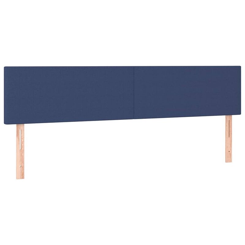 Foto van The living store hoofdbord - hoofdeind - blauw - 200 x 5 x 78/88 cm - stof