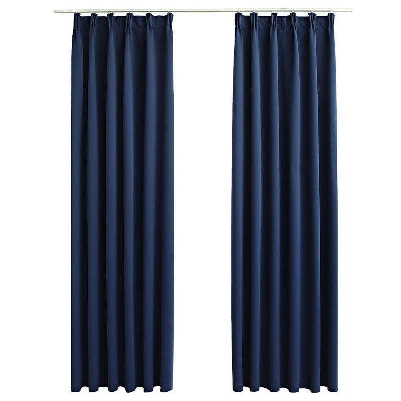 Foto van The living store gordijnen blauw 140 x 175 cm - premium polyester