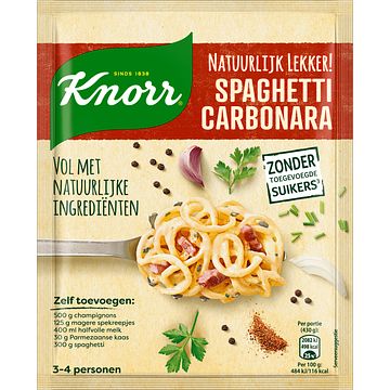 Foto van Knorr natuurlijk lekker! maaltijdmix spaghetti carbonara 42g bij jumbo