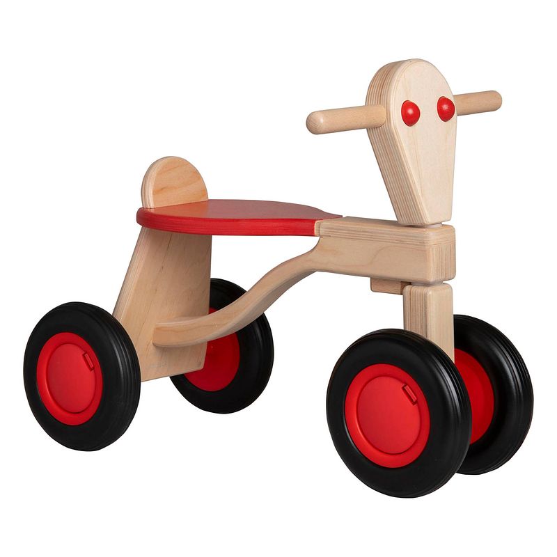 Foto van Van dijk toys houten loopfiets rood - berken