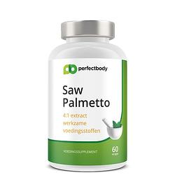 Foto van Perfectbody saw palmetto (zaagbladpalm) capsules - 60 vcaps