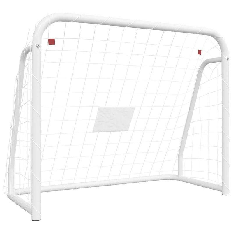 Foto van Vidaxl voetbaldoel met net 125x96x60 cm staal en polyester wit