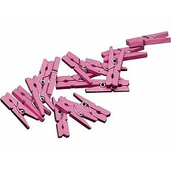 Foto van 60 roze mini knijpertjes - feestdecoratievoorwerp
