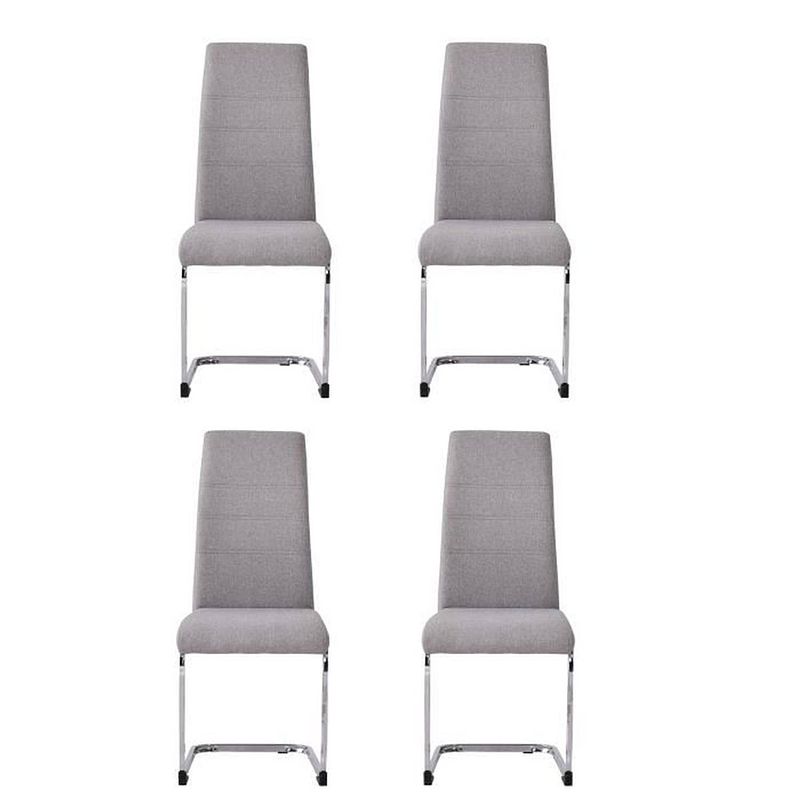 Foto van Jane set van 4 stoelen - grijze stof - chroom onderstel - l 42 x d 56 x h 99 cm