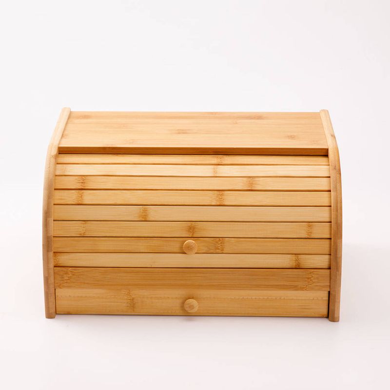 Foto van Decopatent® broodtrommel met schuiflade - bamboe - hout - houten -