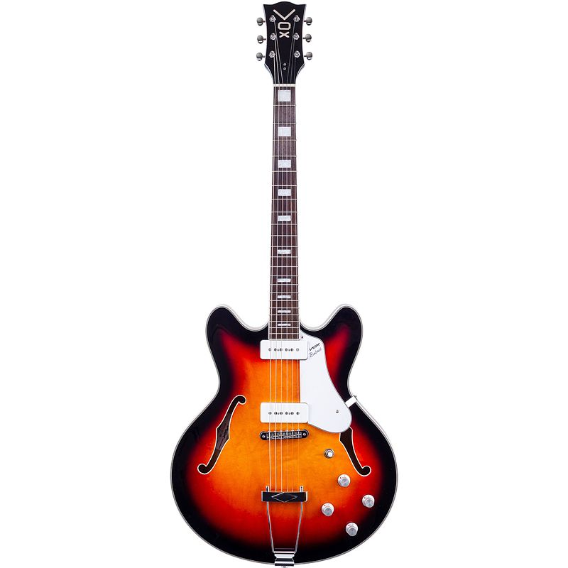 Foto van Vox bobcat v90 semi-hollow body semi-akoestische gitaar (sunburst)