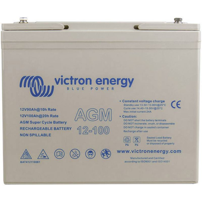 Foto van Victron energy super cycle loodaccu 12 v 100 ah loodvlies (agm) m6-schroefaansluiting