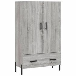 Foto van Vidaxl hoge kast 69,5x31x115 cm bewerkt hout grijs sonoma eikenkleurig