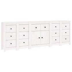 Foto van Vidaxl dressoir 230x35x80 cm massief grenenhout wit