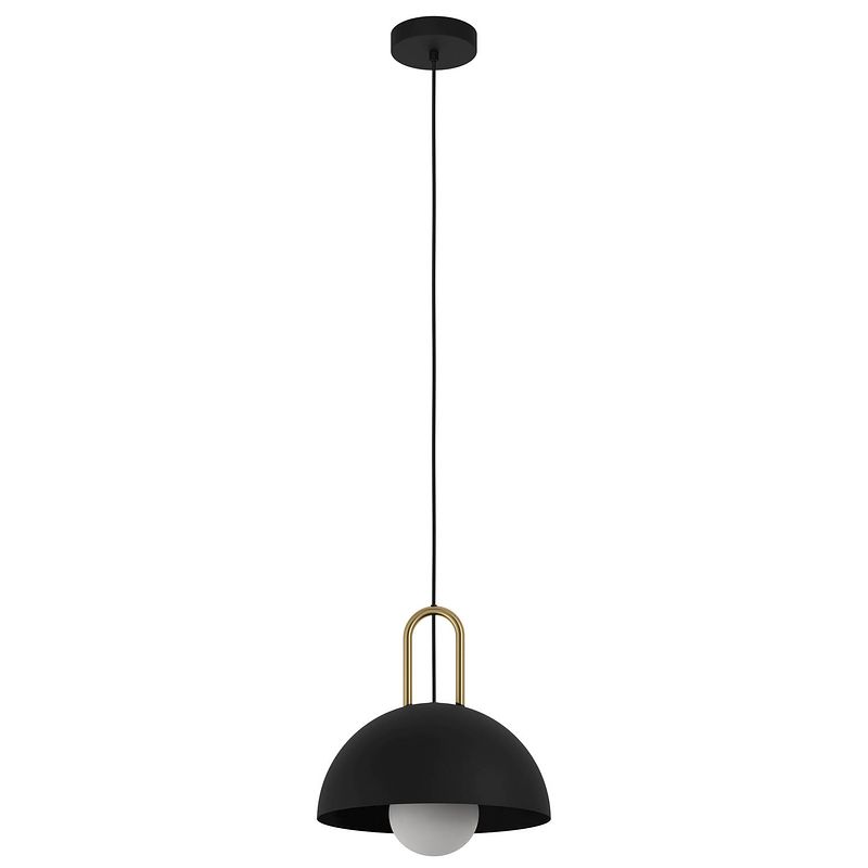 Foto van Eglo calmanera hanglamp - e27 - ø 32,5 cm - zwart/geelkoper