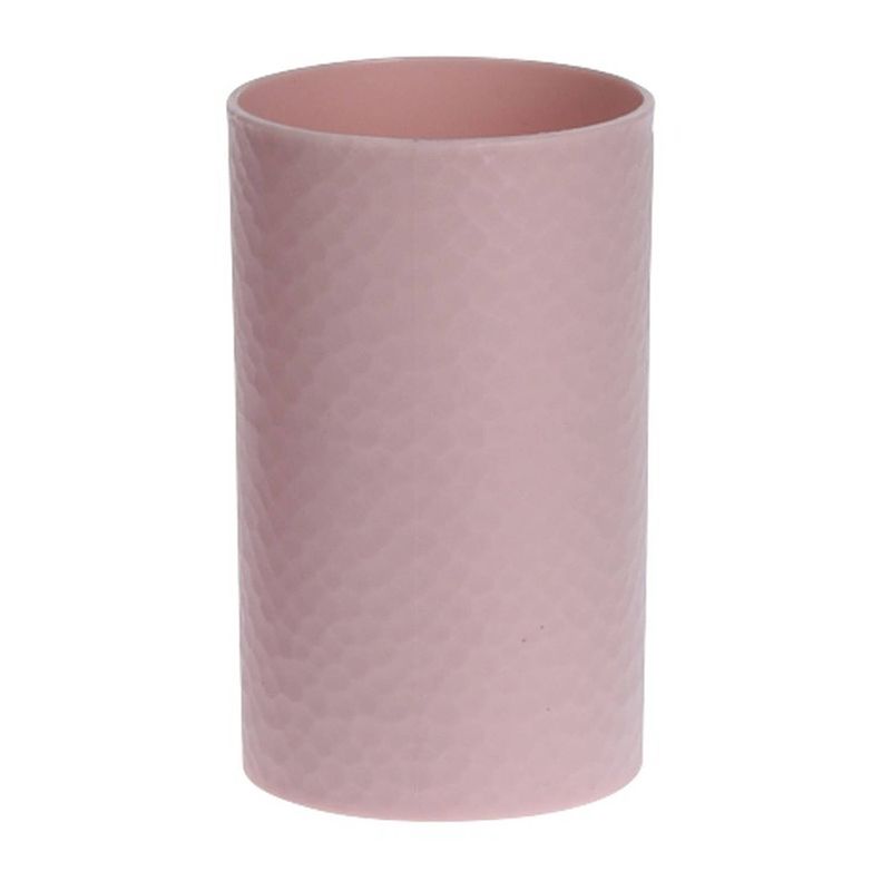 Foto van Roze badkamer beker 11 cm - badkameraccessoireset