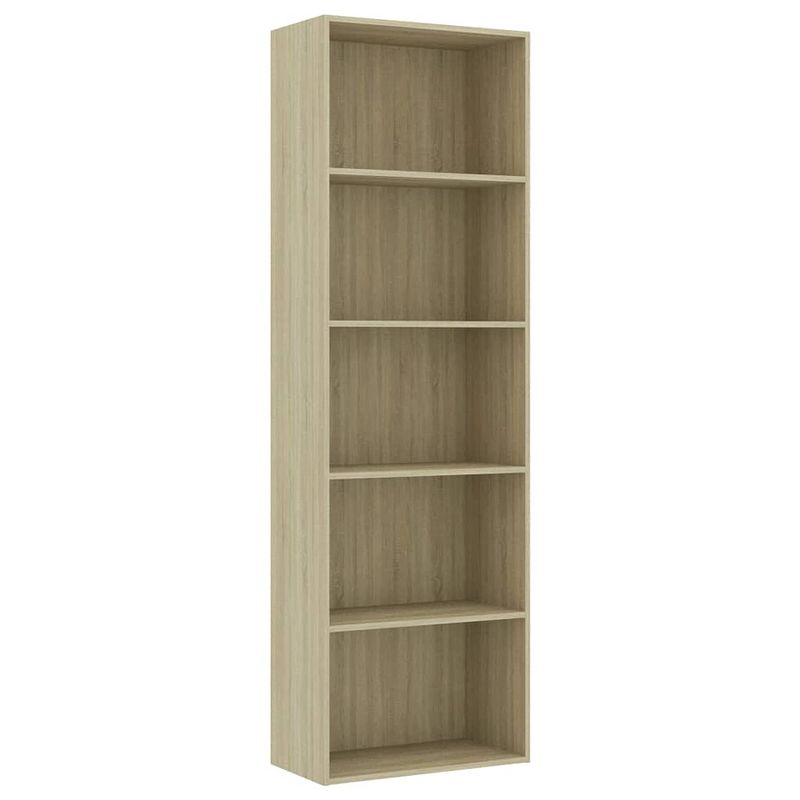 Foto van The living store boekenkast sonoma eiken - 60 x 30 x 189 cm - 5 opbergschappen